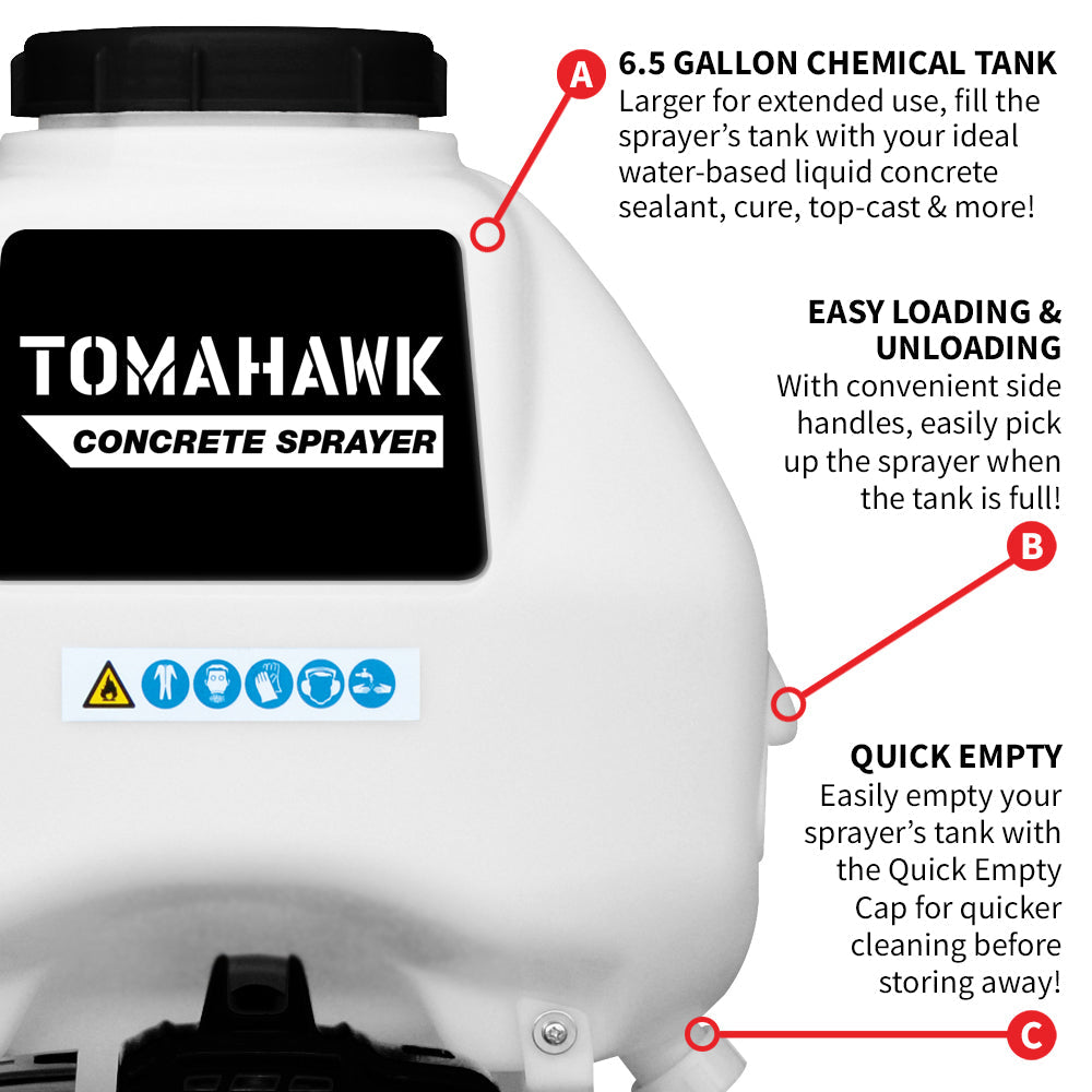 6.5 Gallon Backpack Concrete Sprayer .5 GPM Gas Finishing Tool for Cement Sealant Curing Stain - view 4