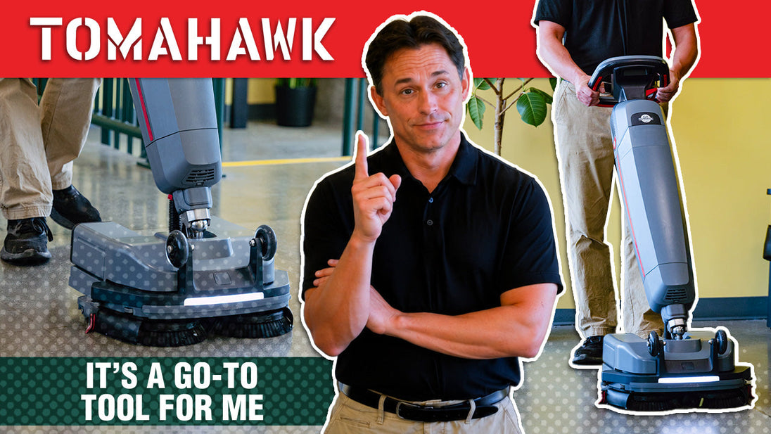 Tomahawk Electric Floor Scrubber Cleaner with 16” Power Mop Brushes Cordless Battery Powered - view 3