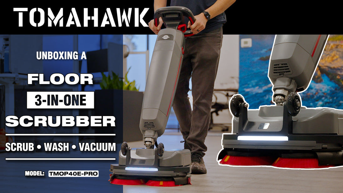 Tomahawk Electric Floor Scrubber Cleaner with 16” Power Mop Brushes Cordless Battery Powered - view 4