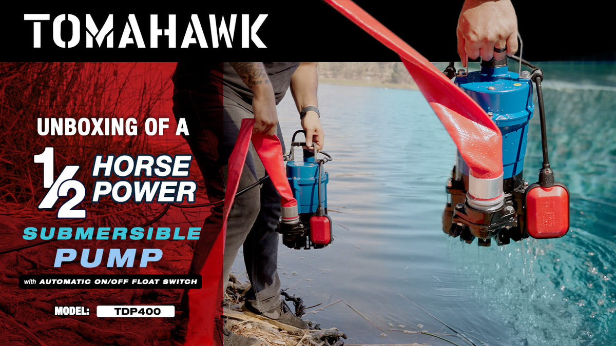 Tomahawk 1/2 HP Submersible Trash Pump, 66 GPM / 3960 GPH, 400W 2" Discharge for Dewatering Flooded Basements, Pools, Irrigation - view 4