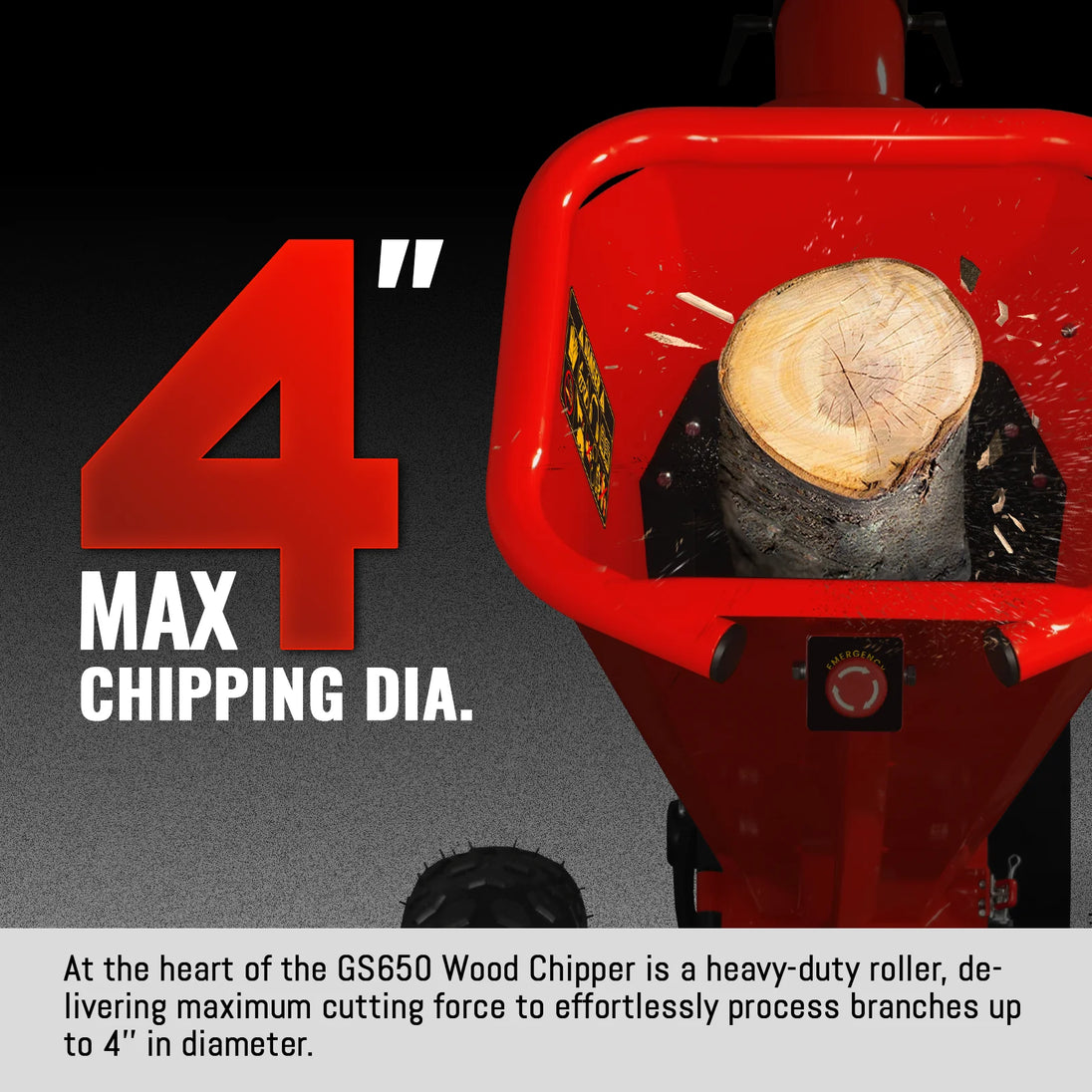 MechMaxx 4-inch wood chipper engine and tow bar